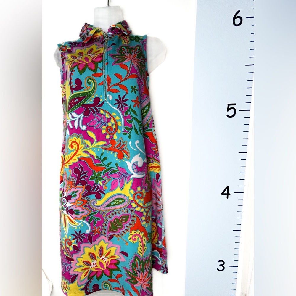 Papagallo Multicolor Hawaiian Floral Sleeveless Sheath Dress XS